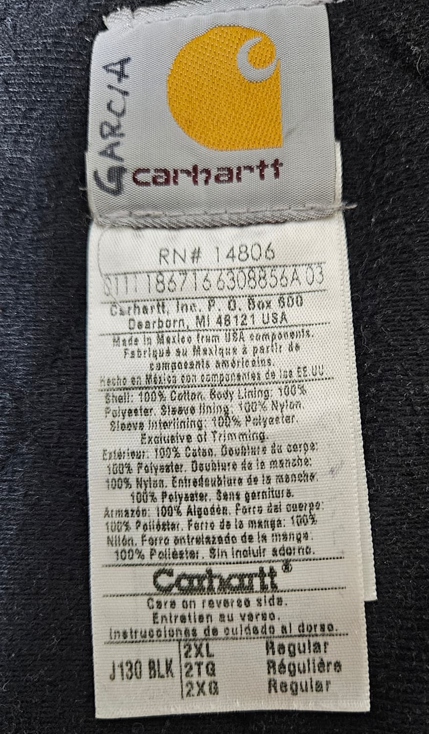 빈티지칼하트 칼하트 J130 샌드스톤 블랙 액티브자켓 2XL 블랙 상품이미지2