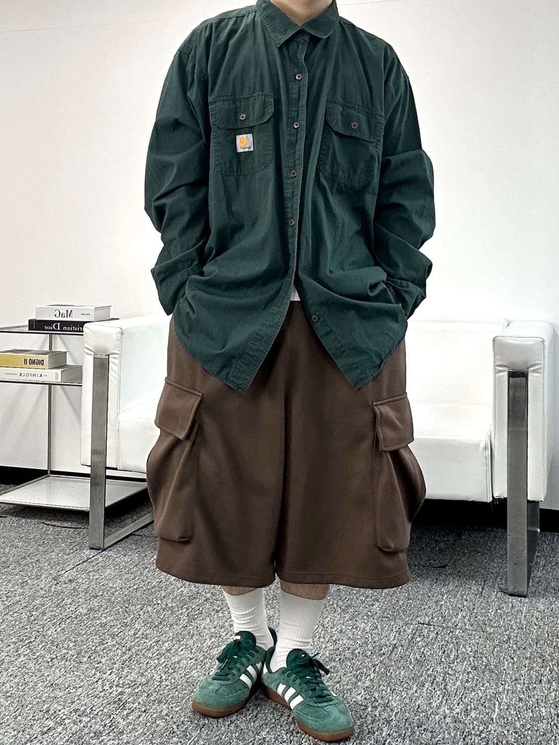 칼하트 다크그린 더블포켓 워크셔츠 2XL  상품이미지3