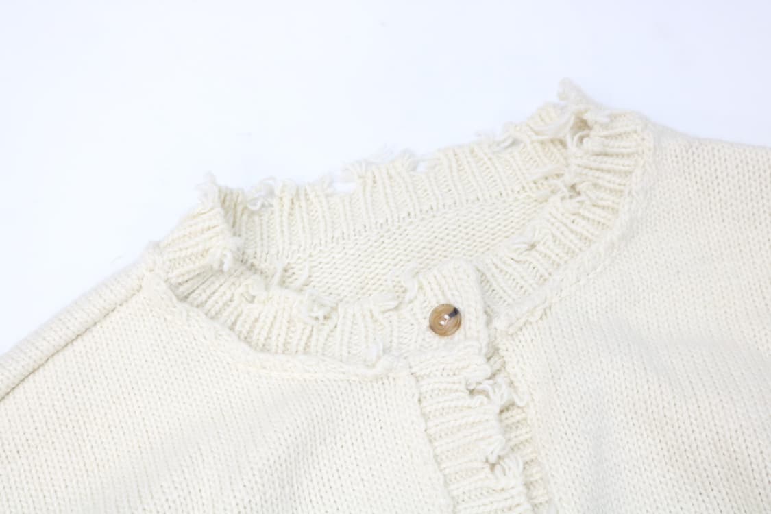 아이보리 데미지 빈티지 니트 가디건 상품이미지5