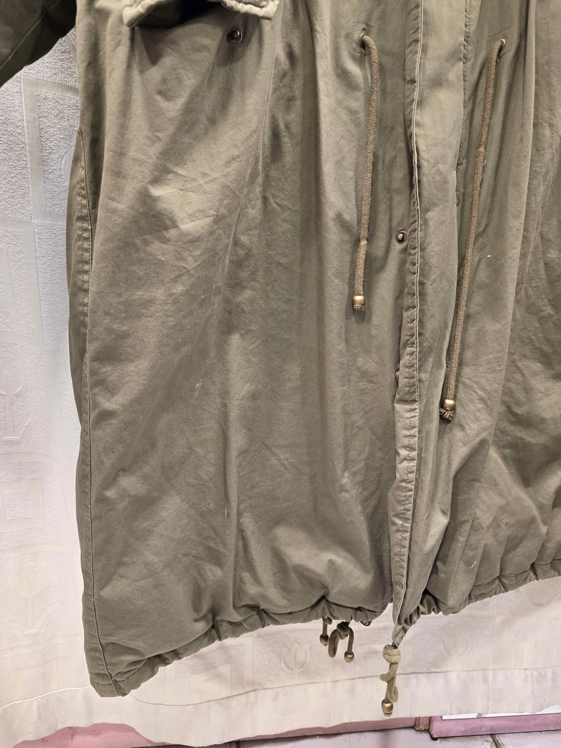 머니패킹 Money Packing 라쿤털 카키 롱패딩 야상 프리사이즈 상품이미지4