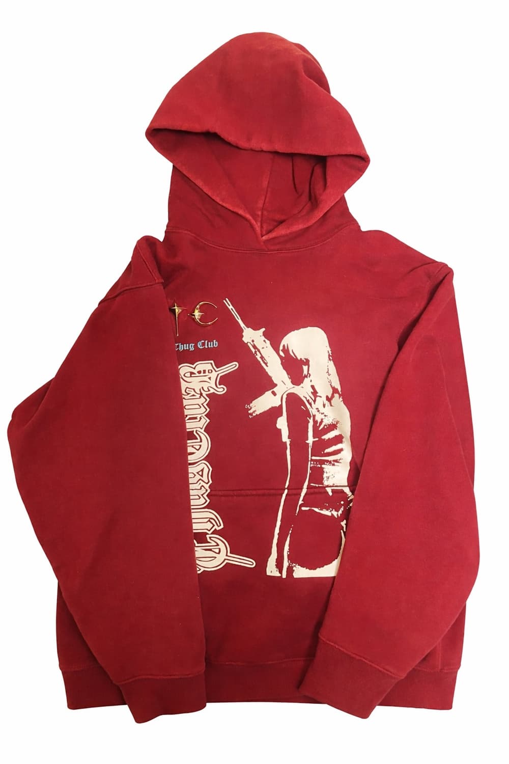 떠그클럽 뿔 후드티 2 버건디 상품이미지1