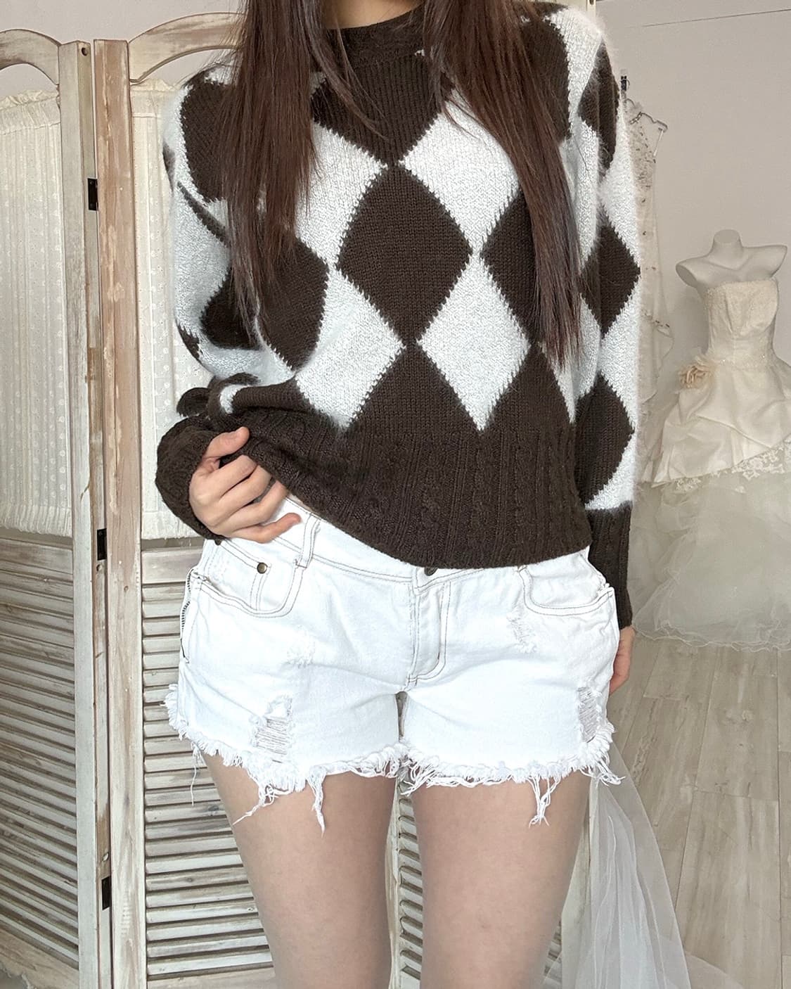 y2k fairy White denim short pants  상품이미지7