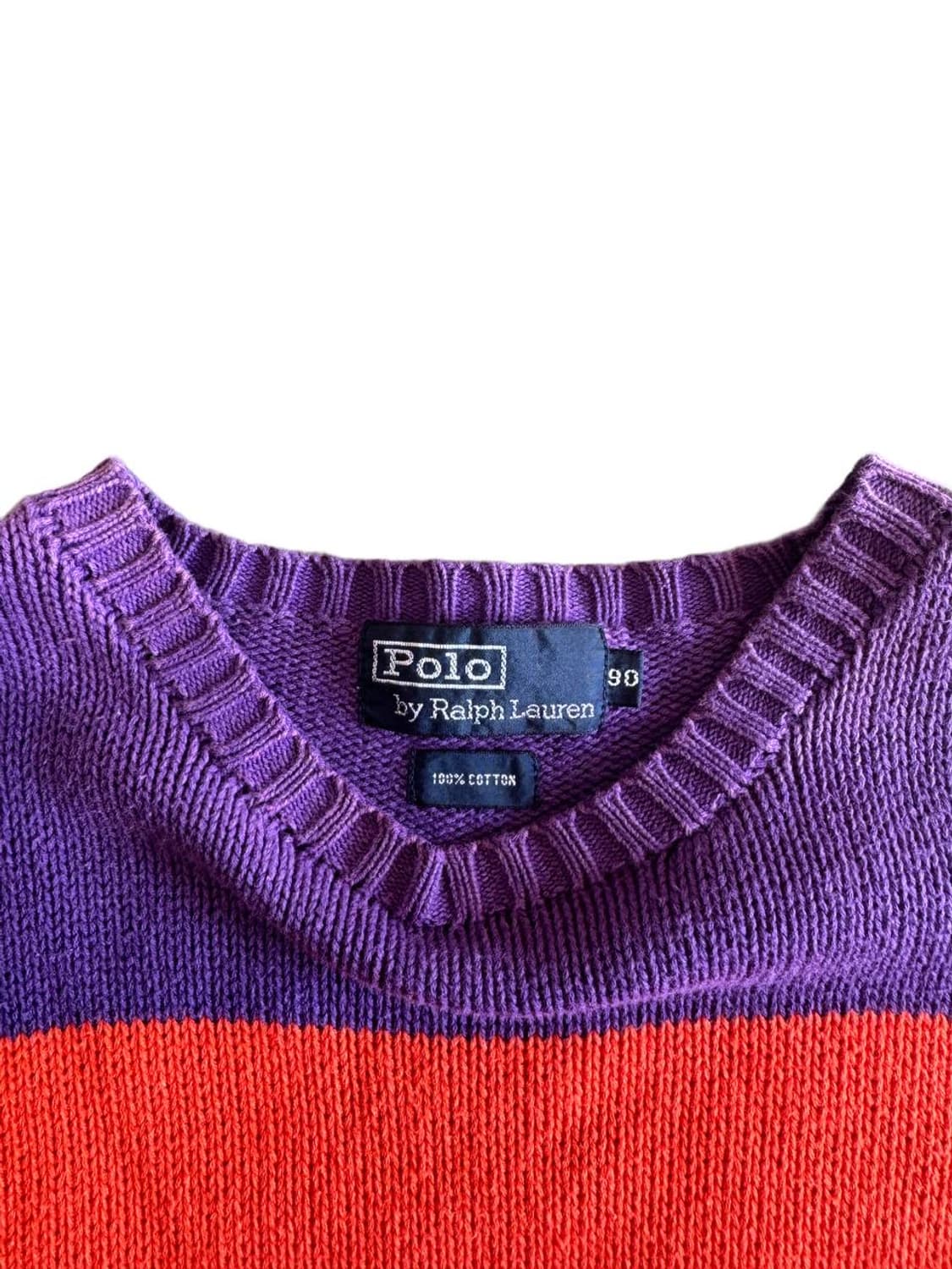 90s PRL striped cotton sweater 상품이미지4