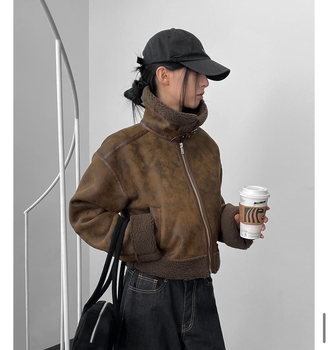 블랙업 럼블 빈티지 무스탕 브라운 상품이미지3