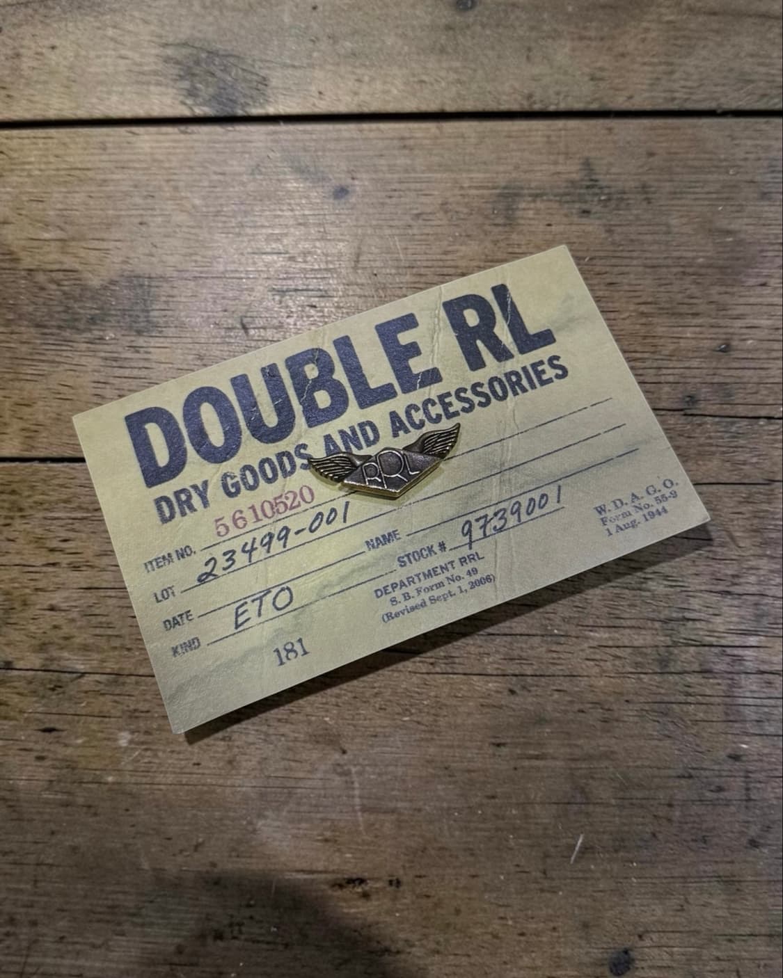 더블알엘 rrl 윙 뱃지 상품이미지1