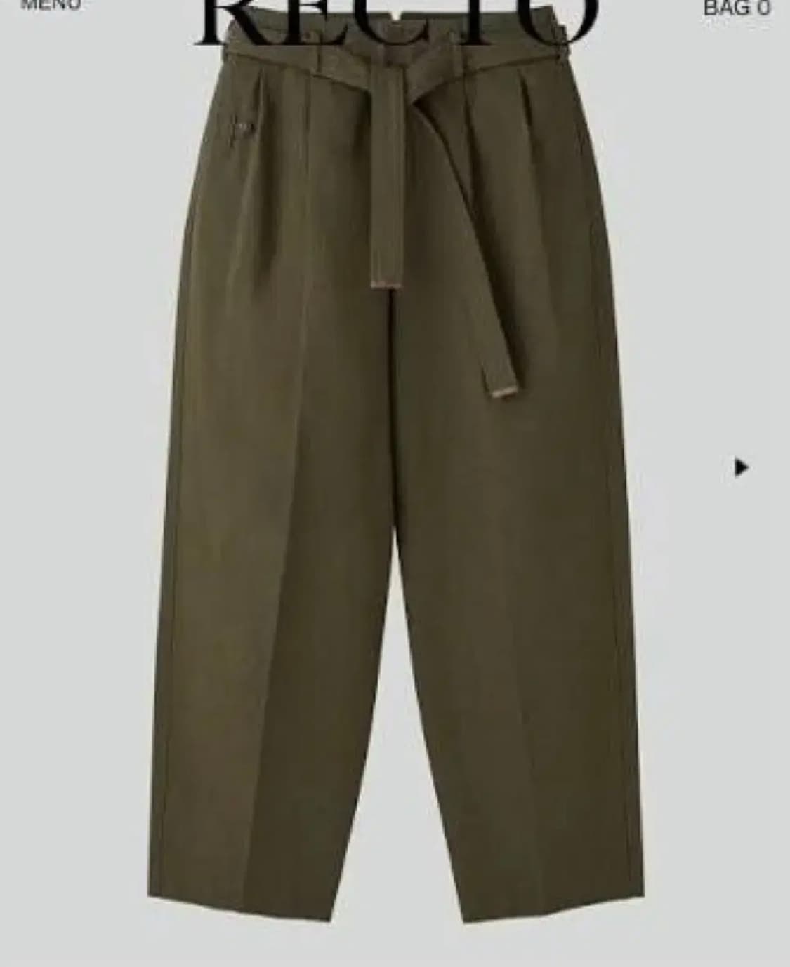 렉토 디테일 하이웨스트 벨티드 팬츠 L 상품이미지1