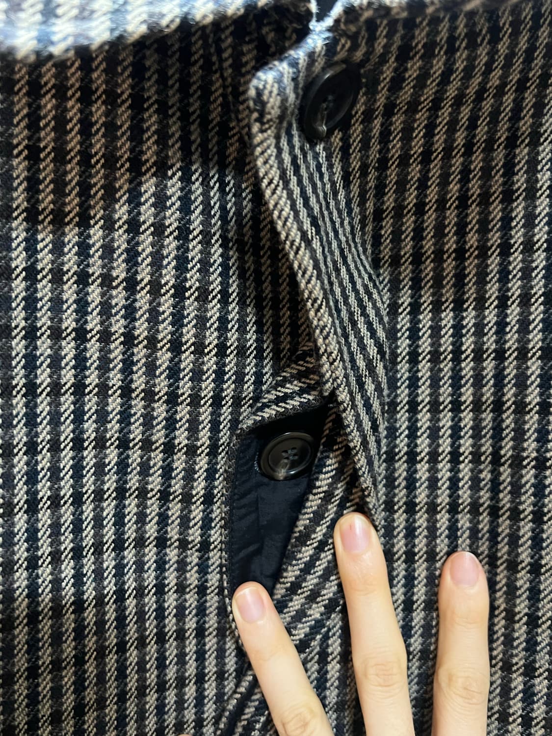 아페쎄  체크 울코트 상품이미지9