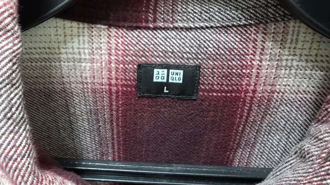 유니클로 플란넬 체크셔츠 L사이즈 레드 상품이미지3