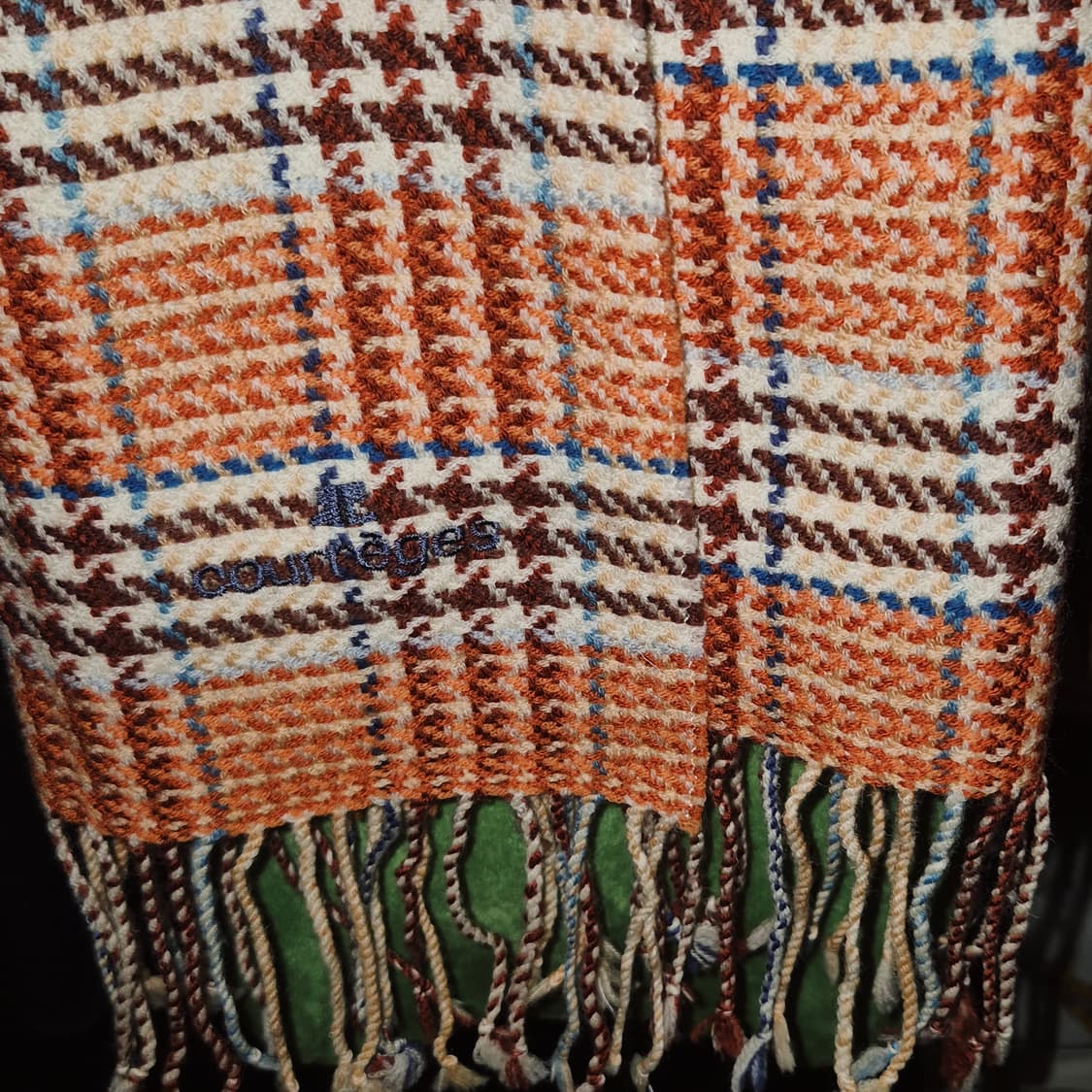 프랑스 꾸레쥬 클래식 체크 메리노 울100% 머플러 상품이미지7