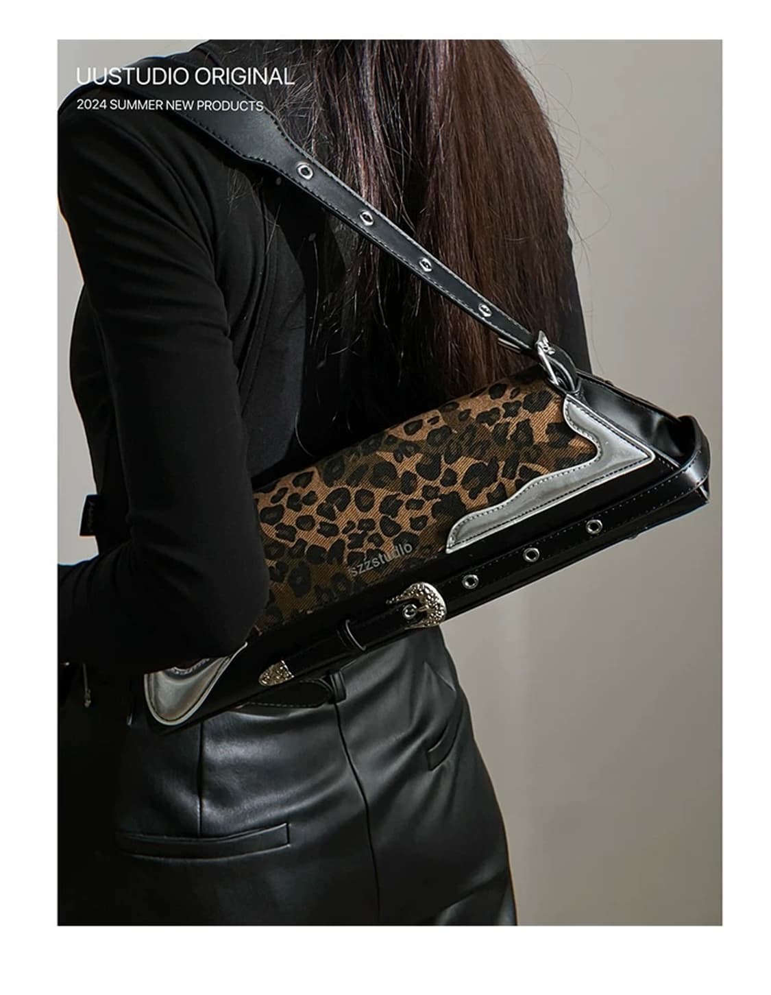 호피 레오파드 버클 숄더백 갸루 y2k  상품이미지1