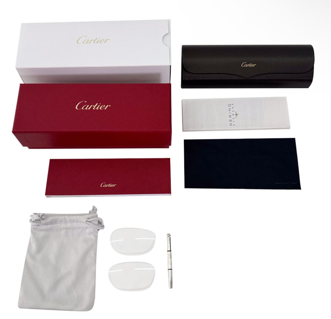 Cartier 까르띠에 라운드 반무테 골드 하프림 라운드 메탈 안경테 상품이미지8