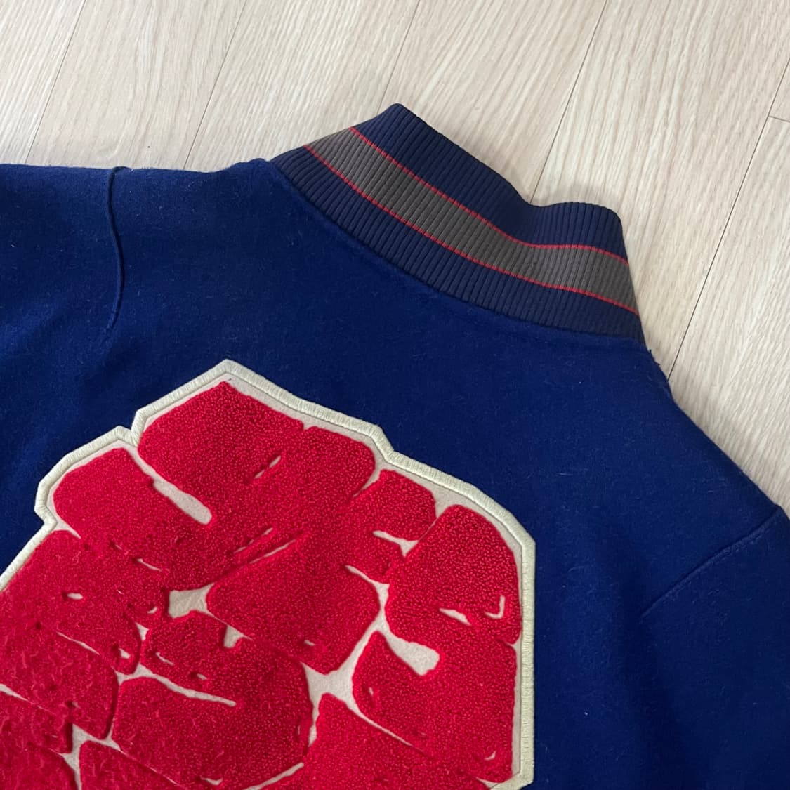 Hooligan Varsity Jacket Navy 상품이미지5