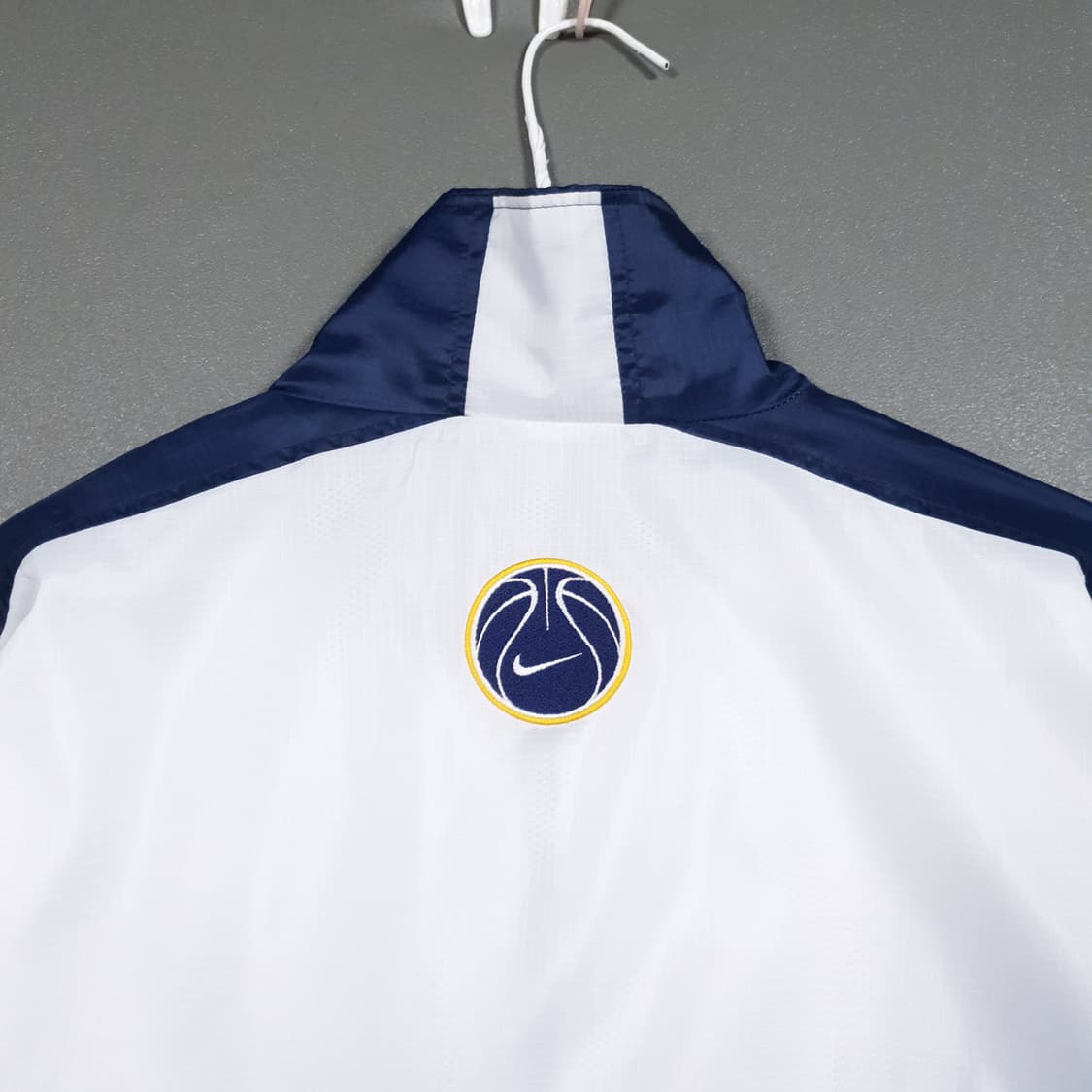 실측 XL 나이키 90s 희귀 스우시 올드스쿨 화이트네이비 바람막이 자켓 상품이미지8