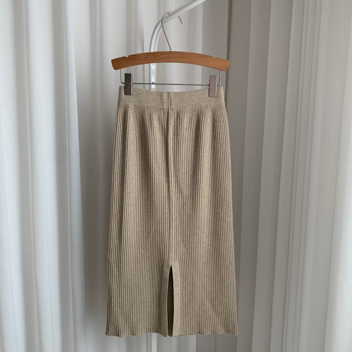 H라인 밴딩 니트 롱스커트 상품이미지4