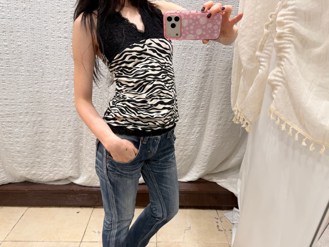 zebra halter sleeveless 상품이미지1