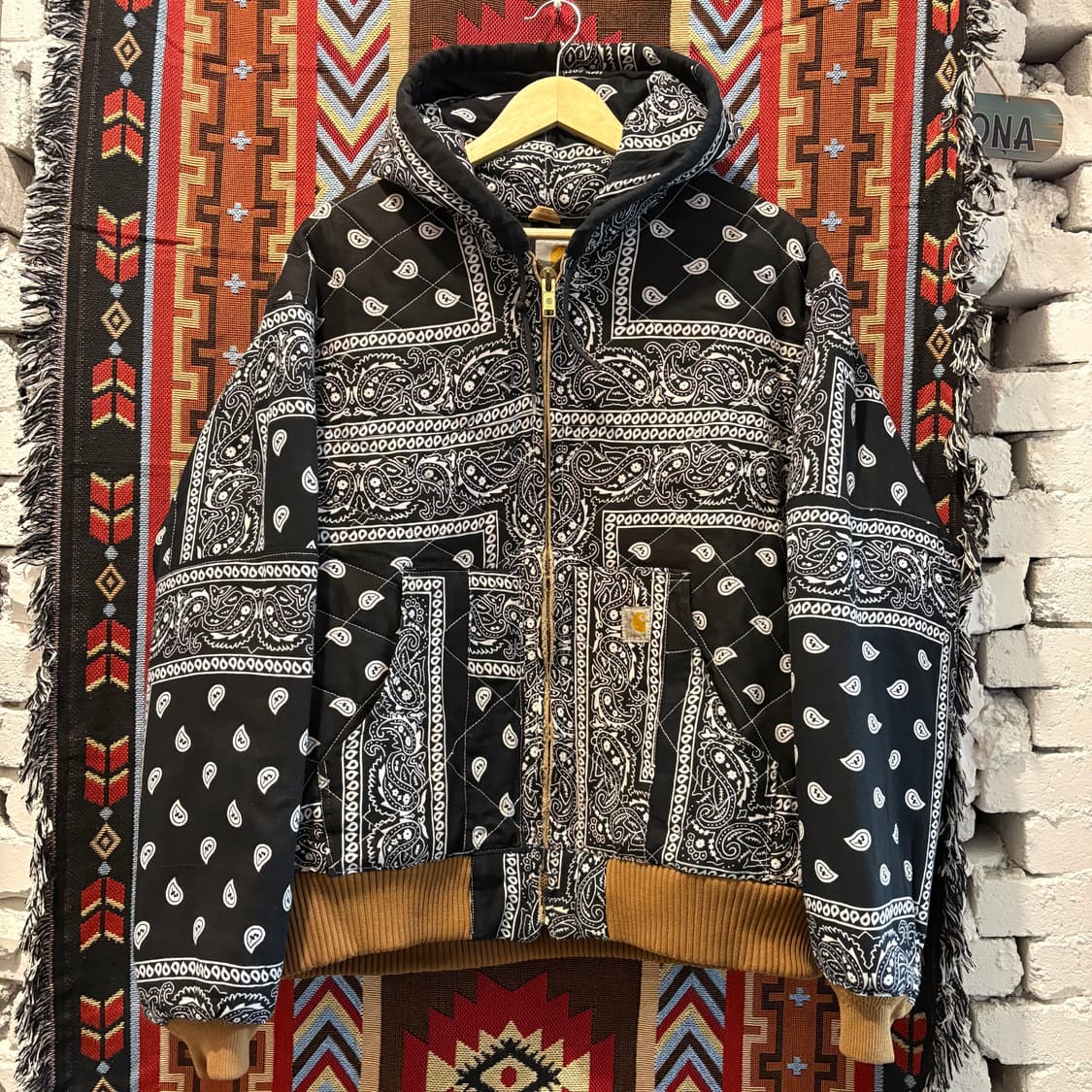 90s 칼하트 j130 반다나 커스텀 후드 워크 자켓 상품이미지1