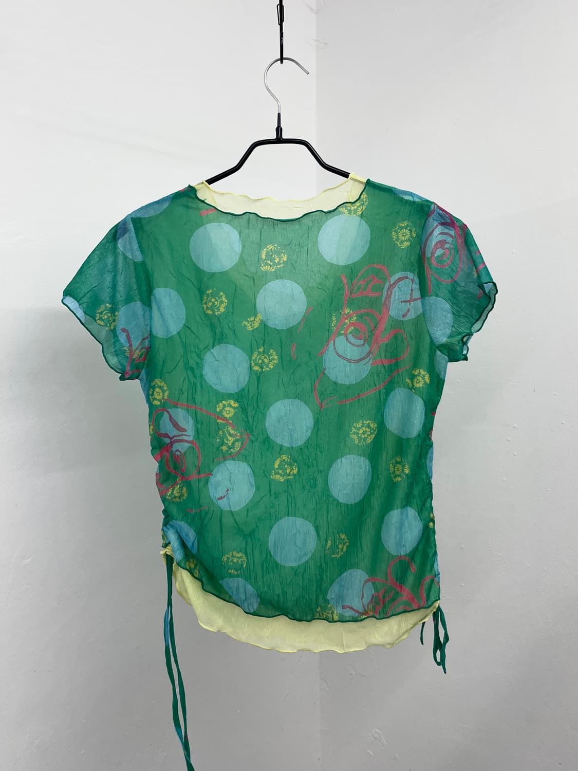 하구미 도트 레이어드 셔링 탑 상품이미지7