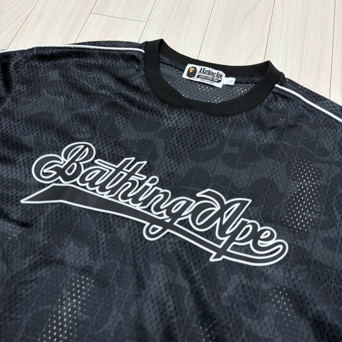 L) 베이프 카모 스트라이프 베이스볼로고티 상품이미지2