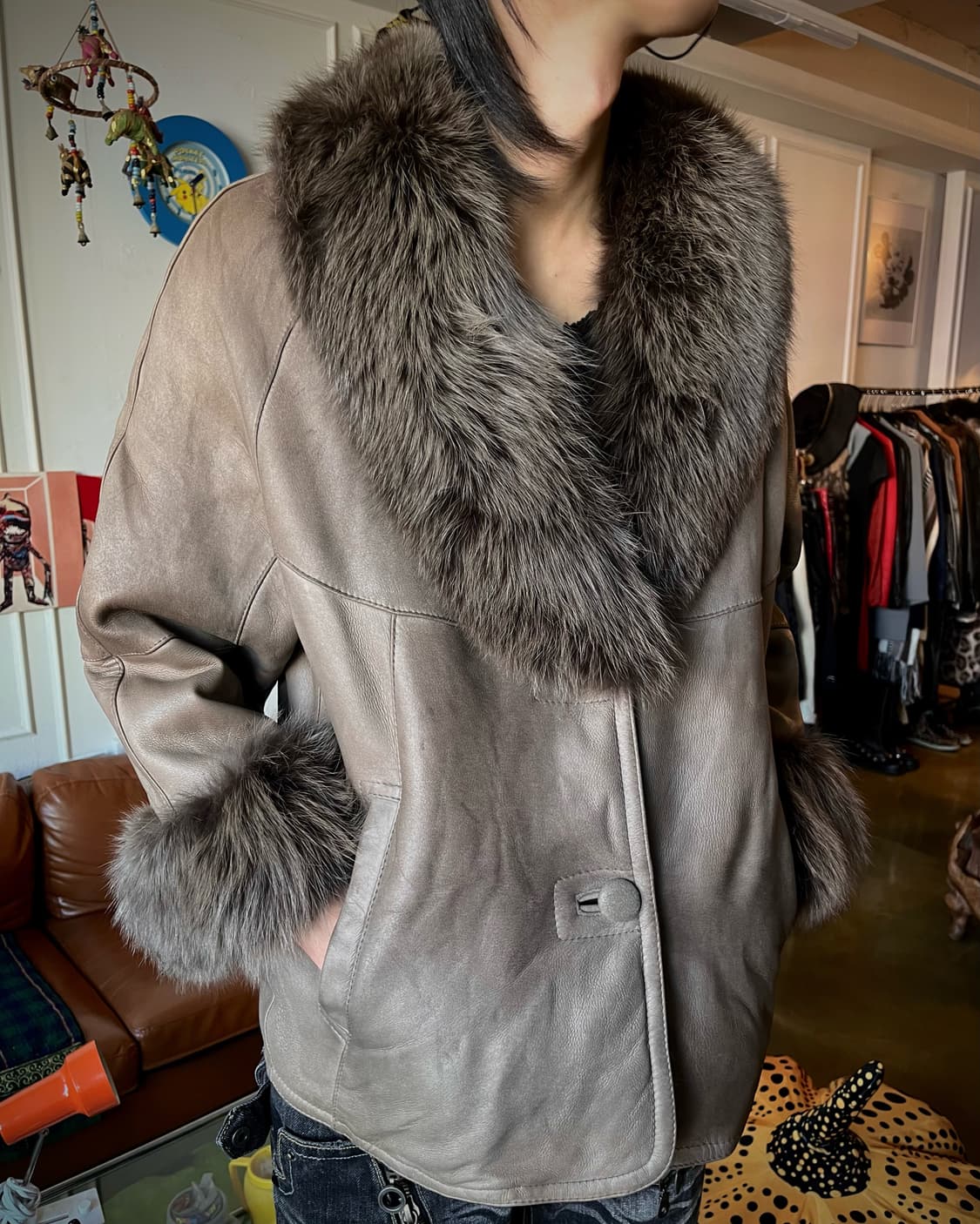 1990s Pierre Balmain Leather Fur Mustang 상품이미지2