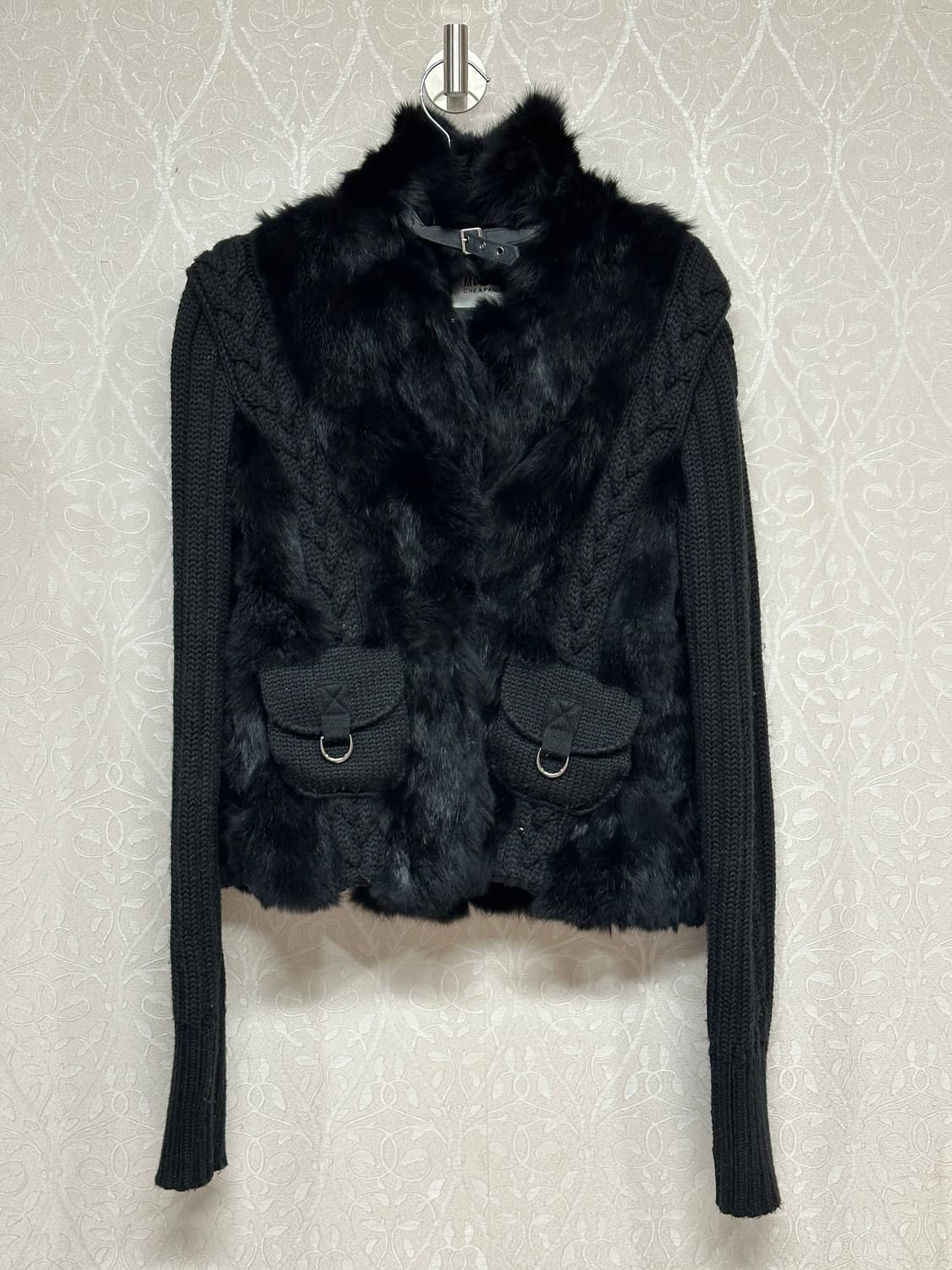 Moschino 니트 디테일 퍼 가디건 상품이미지1