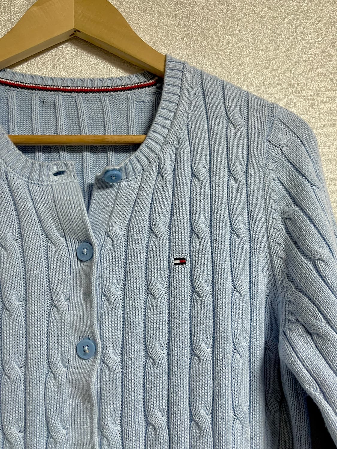 타미힐피거 U넥 니트 꽤배기 가디건 M 상품이미지5