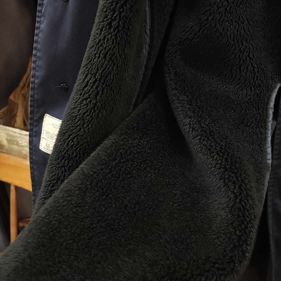 미군 트렌치 코트 미 공군 올 웨더 트렌치 코트 네이비 44 L 상품이미지8