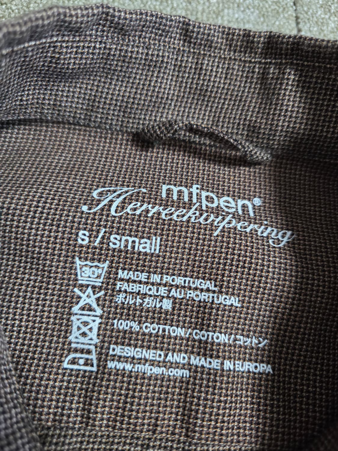 mfpen 엠에프펜 하운드투스 코튼 셔츠 S 미사용 상품이미지3