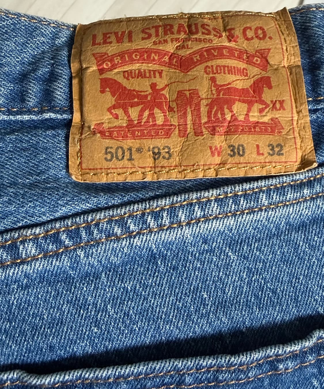 리바이스 501 93 스트레이트 연청 30x32 상품이미지2