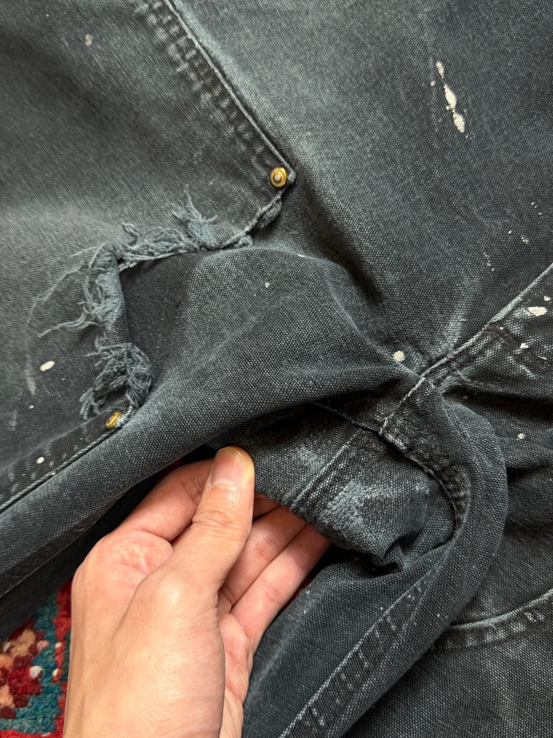 OG USA Made 칼하트 더블니 블랙 칼하트 B01 썩블니 상품이미지10