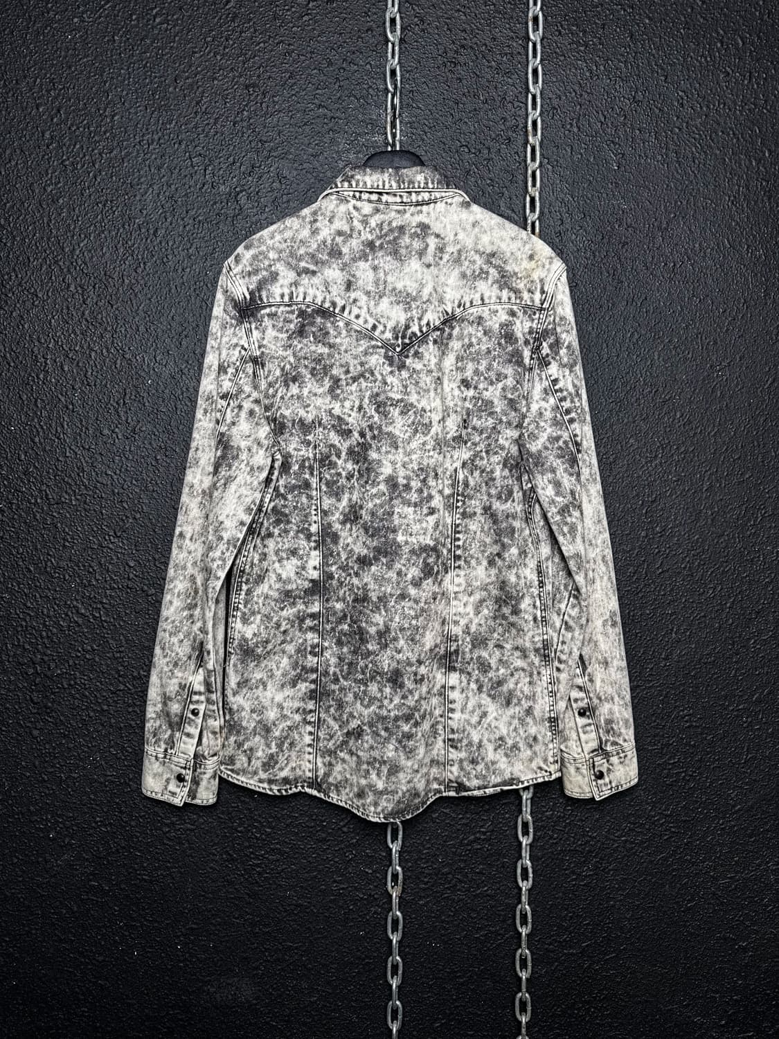 Acid Wash Denim Western Shirt 상품이미지8