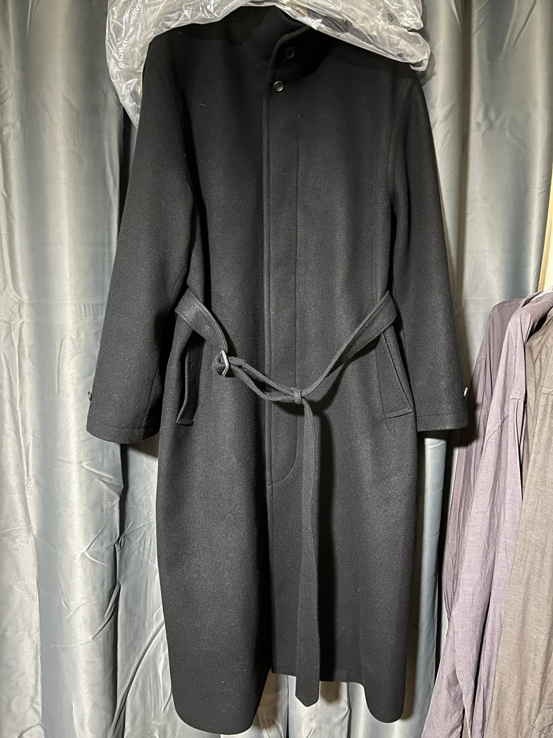 [6] 브라운야드 퓨어 울 스탠드 카라 코트 / Black 상품이미지1