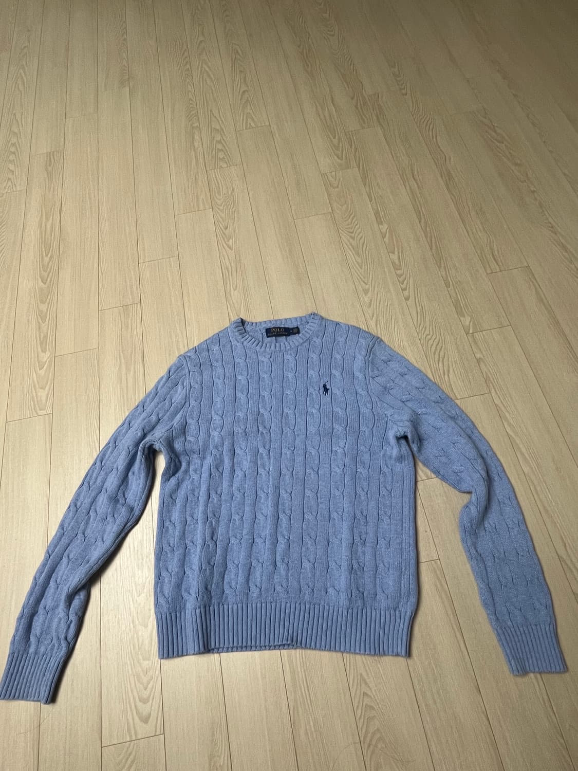 폴로 케이블니트 아이스블루 M 상품이미지1