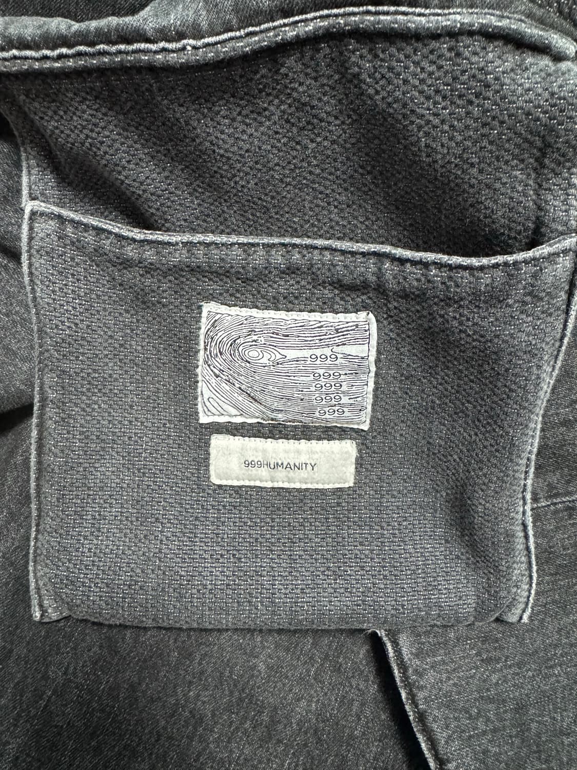 999휴머니티 AV BIG DENIM TOTE BAG BLACK 토트백 상품이미지4