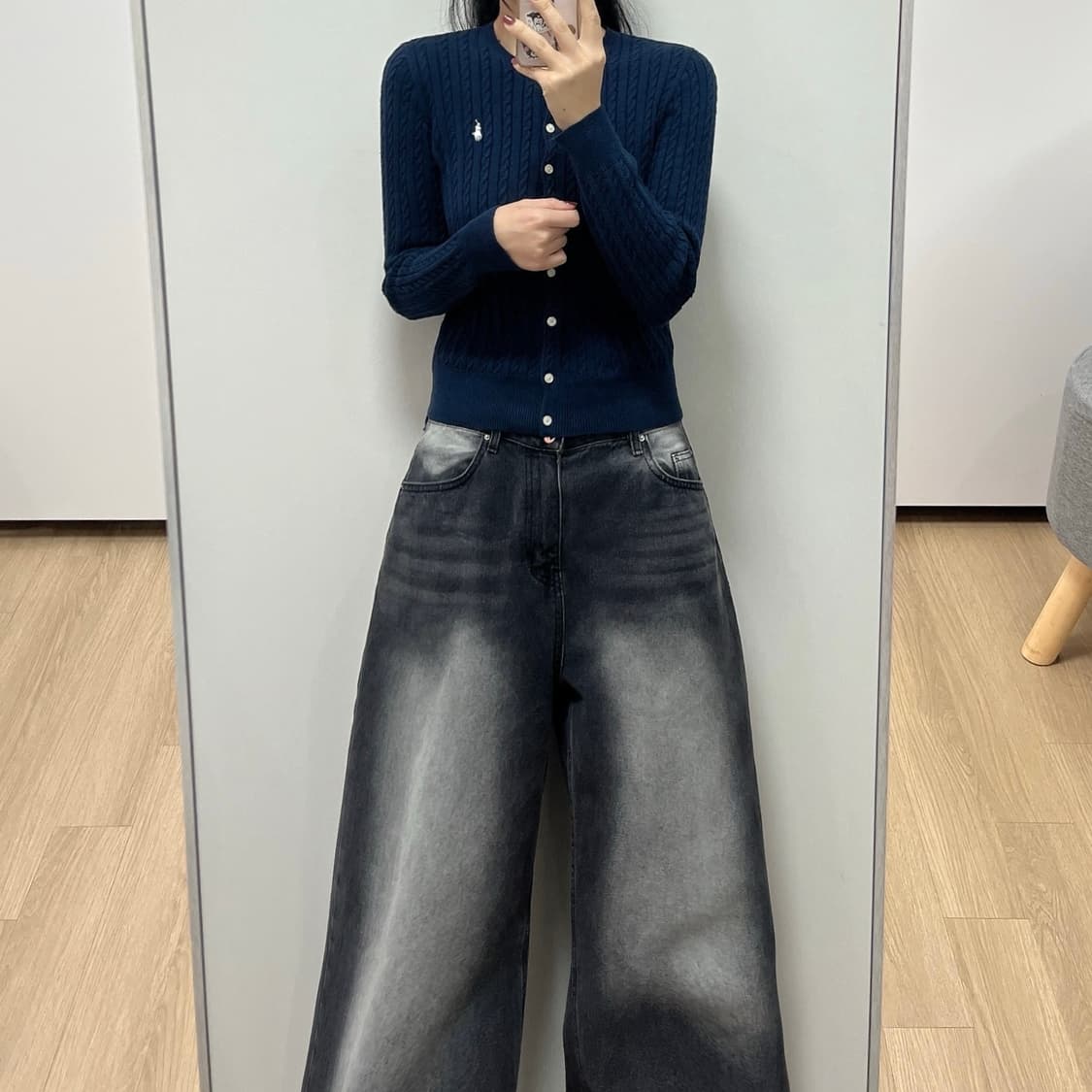 폴로 랄프로렌 네이비 케이블 꽈배기 니트 가디건 상품이미지1