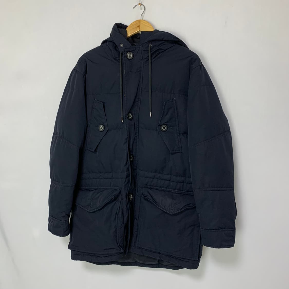 리바이스 빈티지 후드 패딩 버튼 점퍼 블랙 네이비 L 상품이미지2