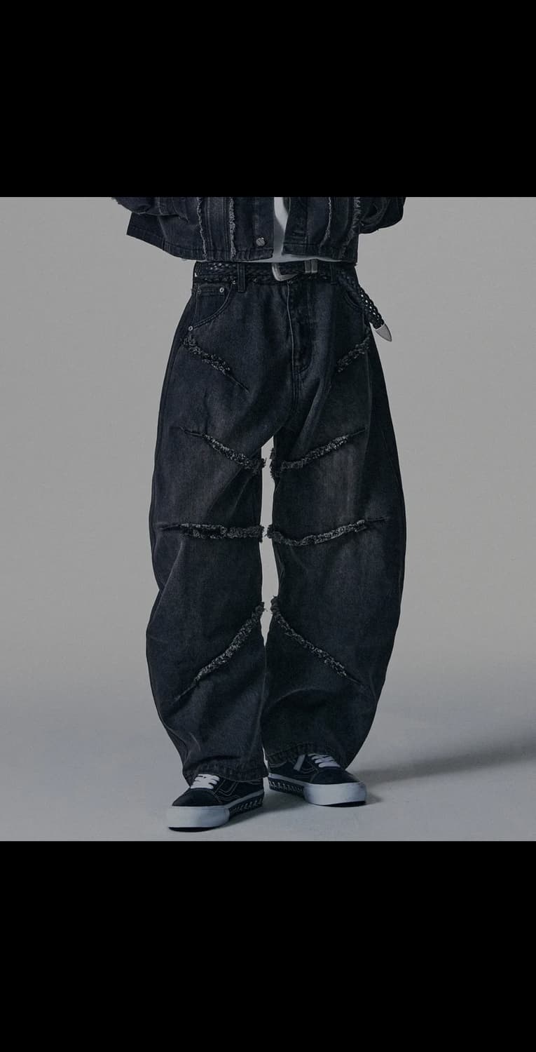 낫포너드 컷오프 커브드 데님팬츠 상품이미지1