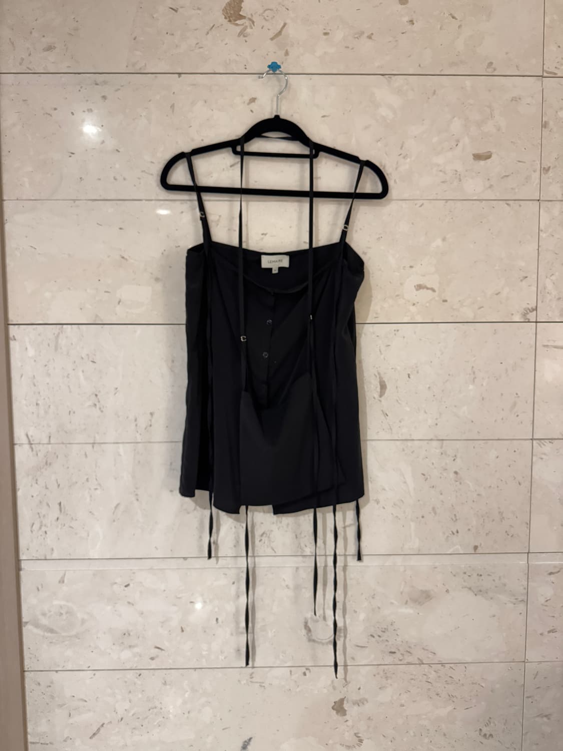 르메르 Lemaire 드라이 실크 캐미솔 탑 블랙 34 (런웨이 피스) 상품이미지1