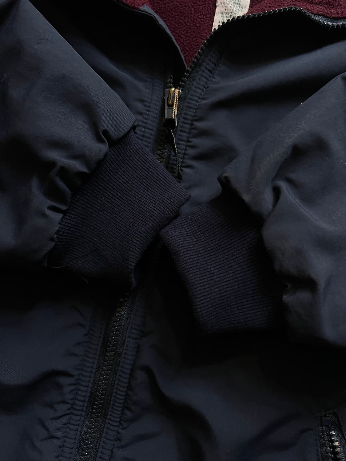 [L]90's 엘엘빈 USA 플리스 라이닝 네이비 웜업 자켓 상품이미지4