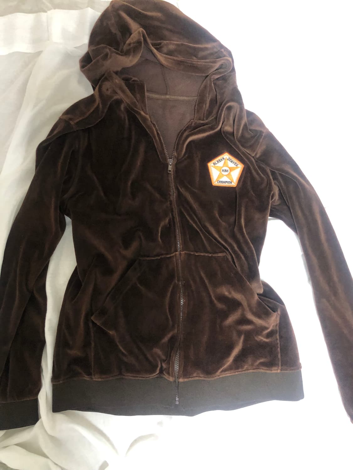 와투케 벨벳 브라운 후드집업 상품이미지3