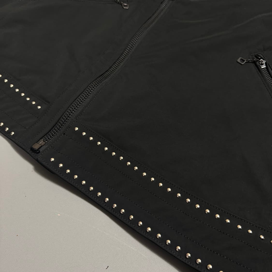 히스테릭글래머 블랙컬러 트윌 나일론 스터드 더블 라이더스 자켓 상품이미지6