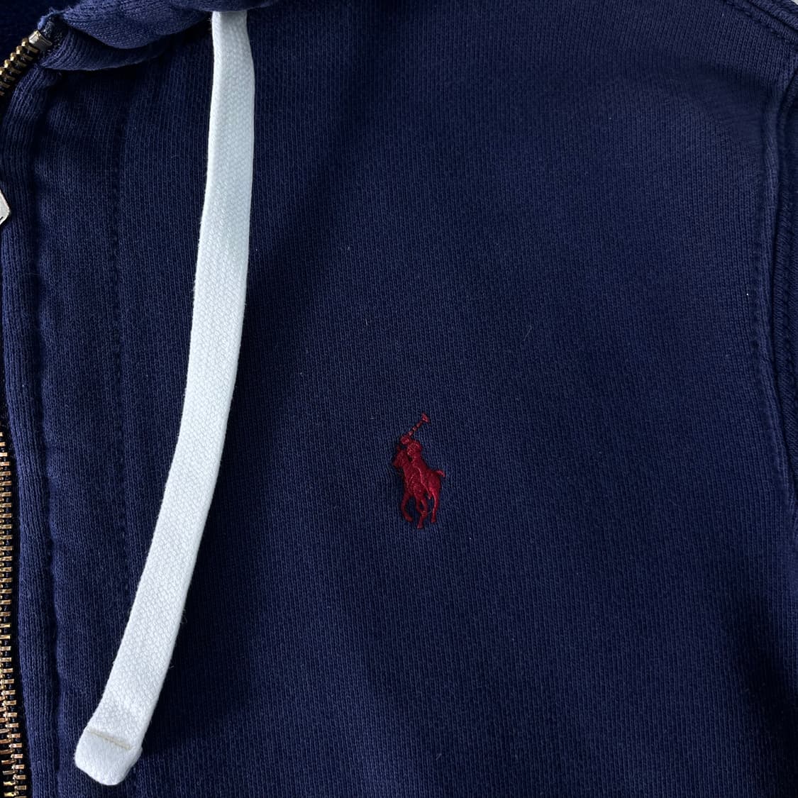 95 폴로랄프로렌 와플 블루 후드집업 상품이미지3