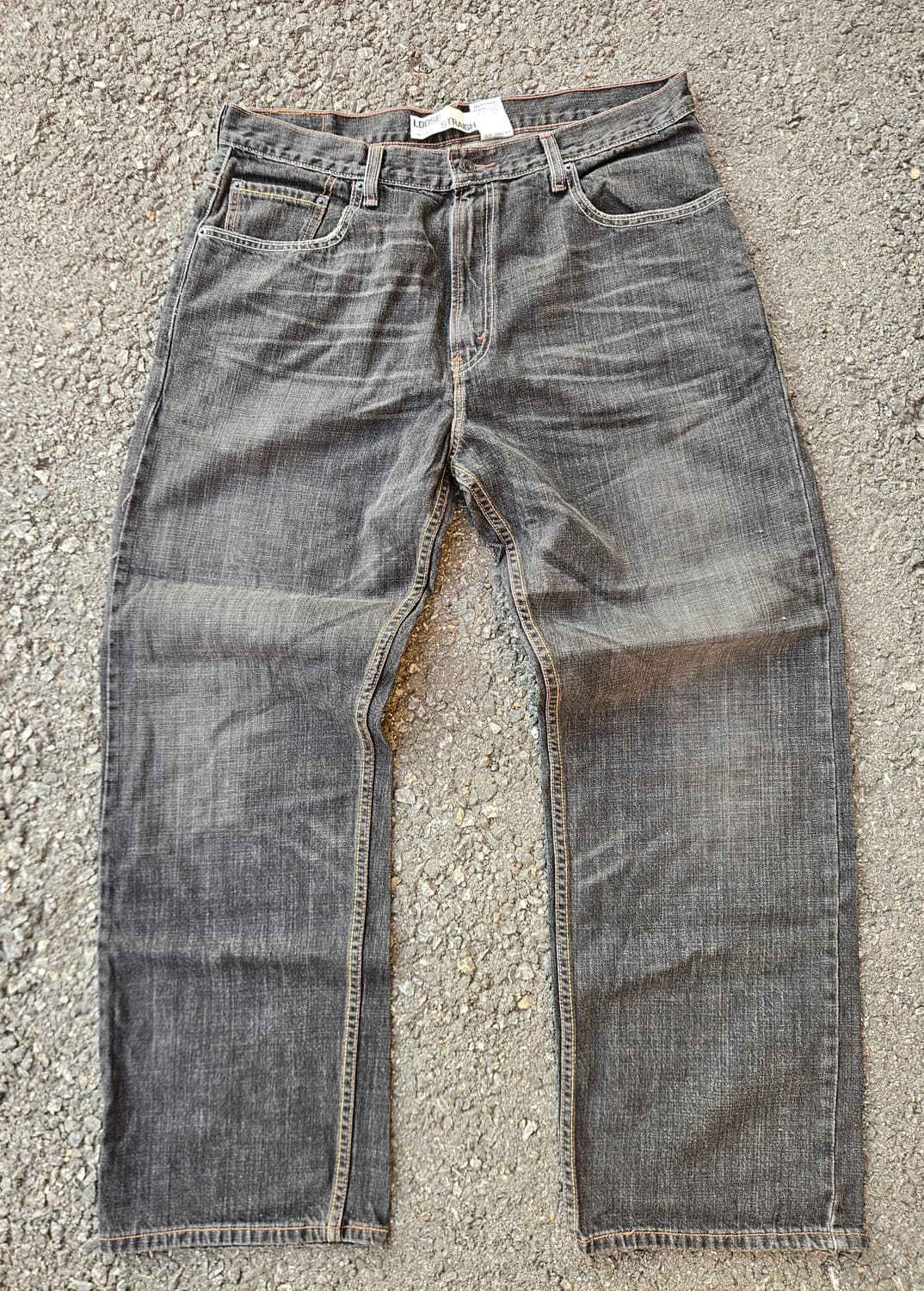 00’s 리바이스 569 흑청 데님 36/32 상품이미지2