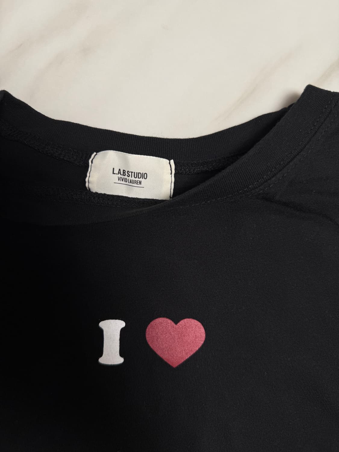 I♥️ 프린팅 블랙 반팔 L 데일리 루즈핏 L) 상품이미지3