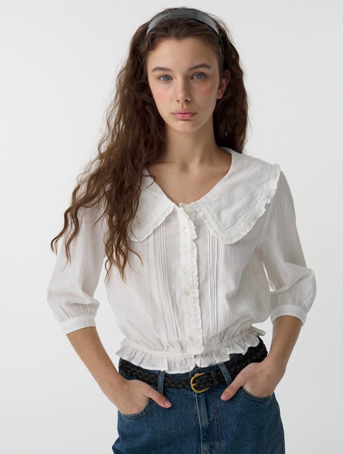 더바넷 코티지 러플 블라우스 Cottage Ruffle Blouse 상품이미지1