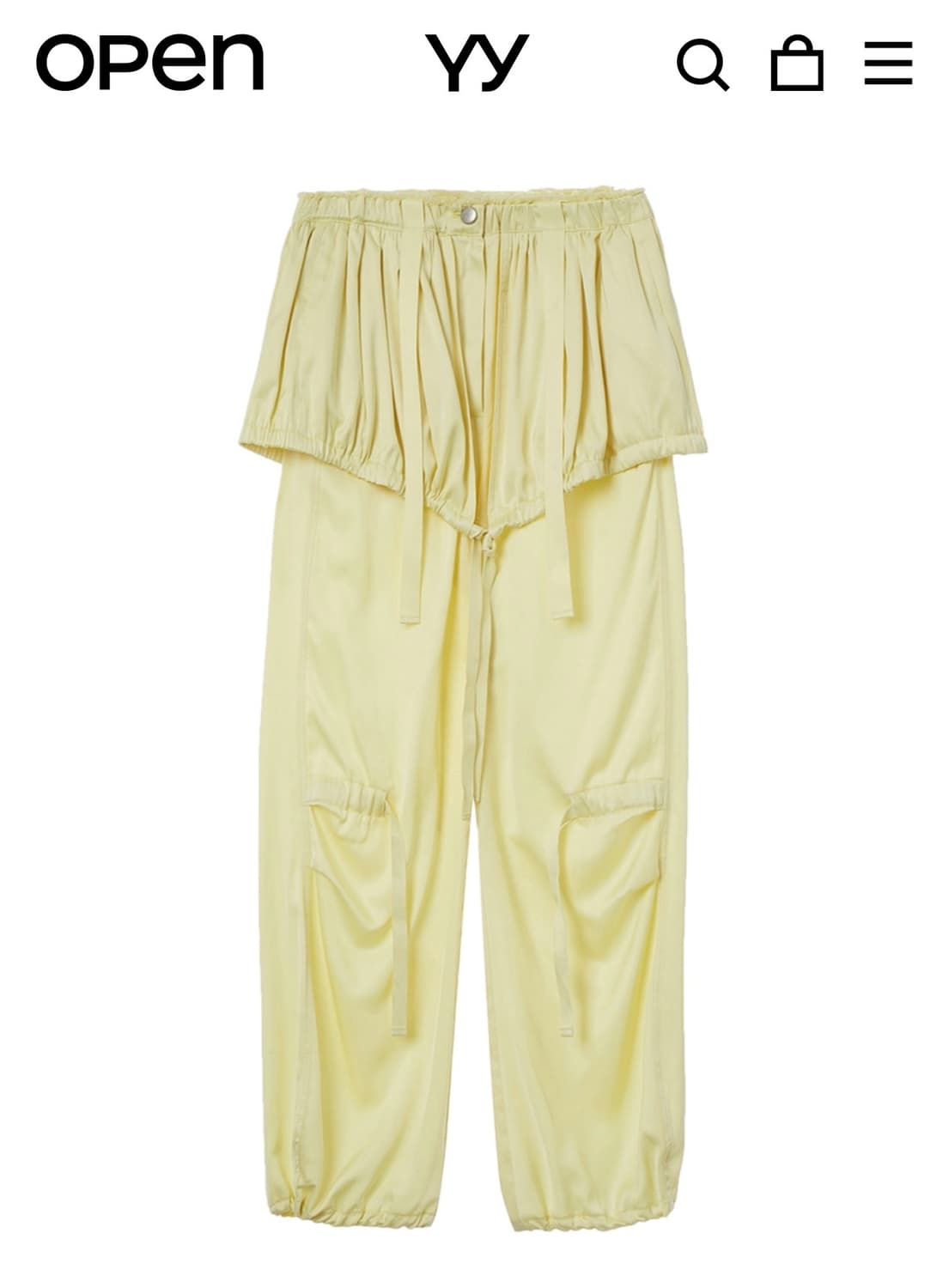 더오픈프로덕트(OPEN YY)세틴 카고 팬츠_Yellow 상품이미지2