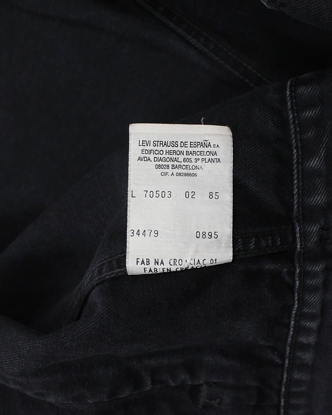 1995 유로 리바이스 70503-0285 블랙 데님 트러커 자켓 빈티지 상품이미지7