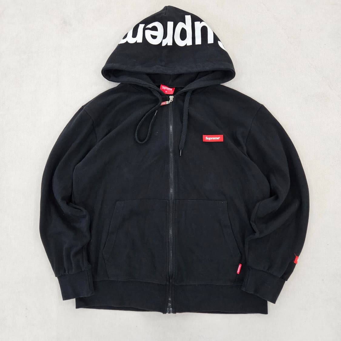 [XL] S패치 블랙 후드 집업 0121Y1 상품이미지2