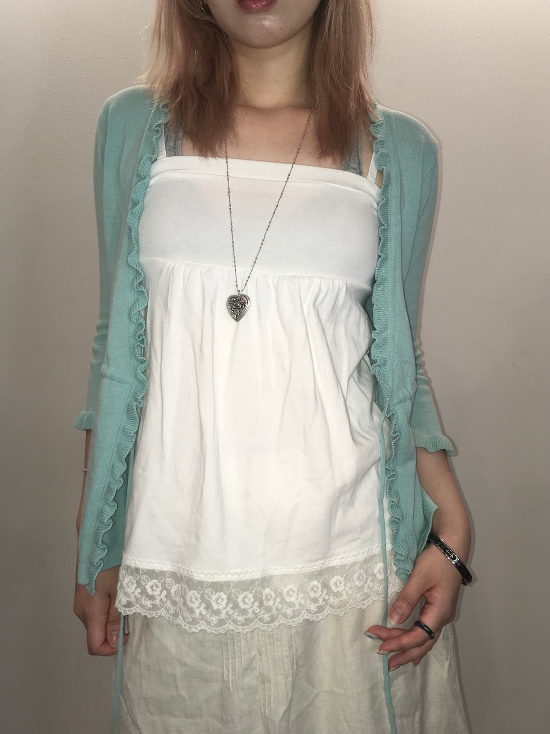Set)mint frill cd + ivory lace sleeveles 상품이미지6