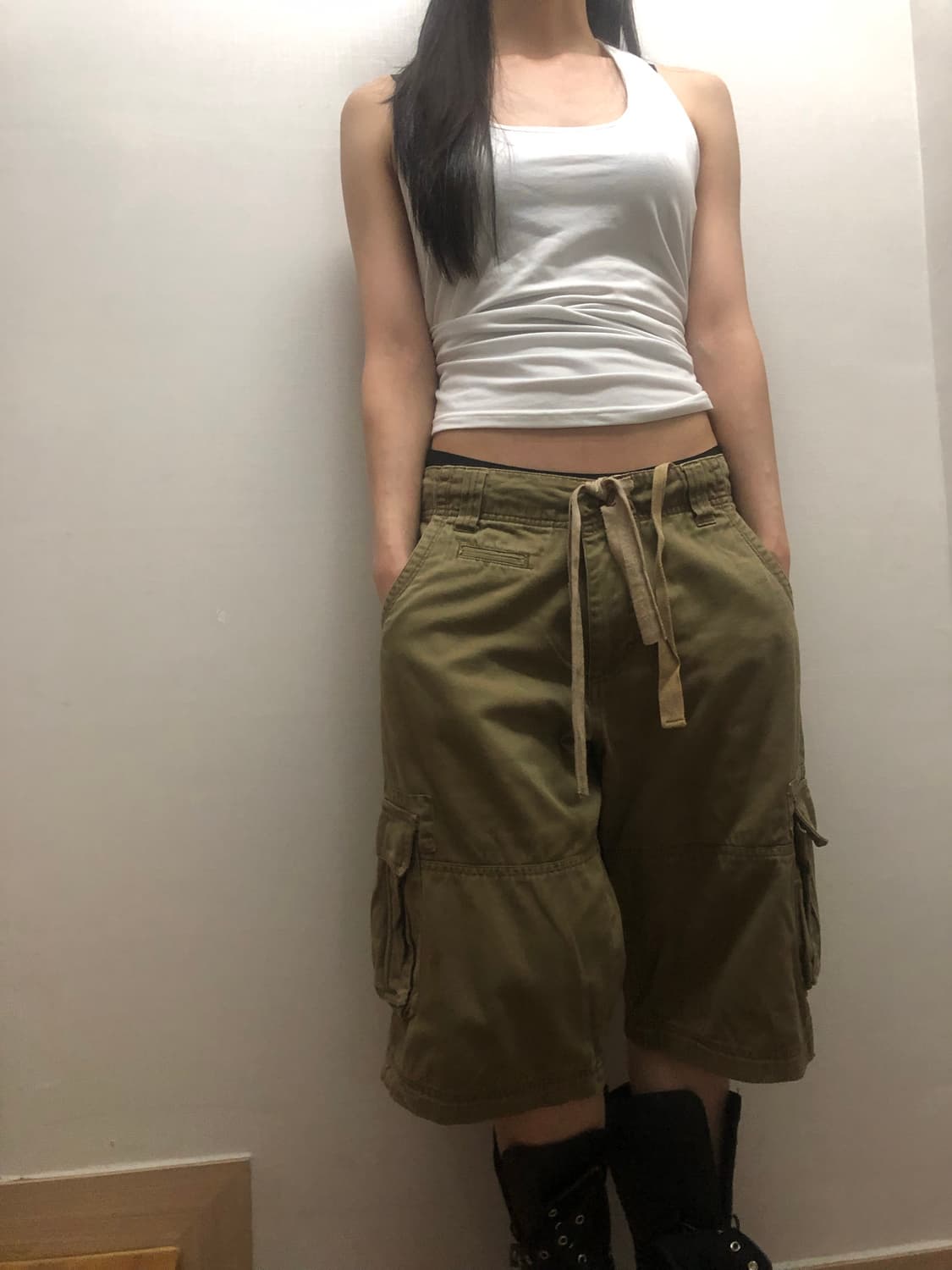 빈티지 브라운 카고 버뮤다 팬츠 상품이미지3