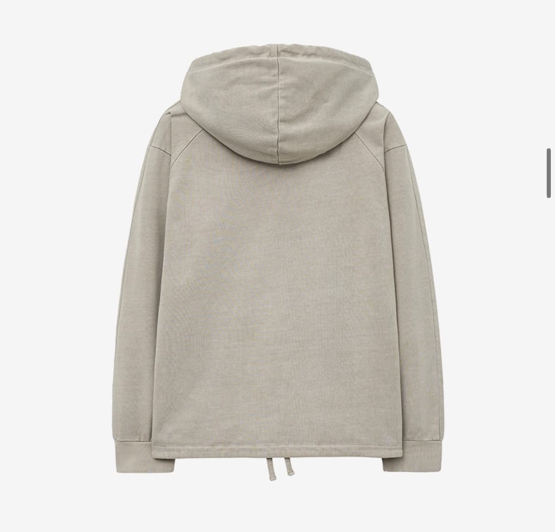 인사일런스 피그먼트 다이드 하프집 후디 sand grey (새상품)  상품이미지2